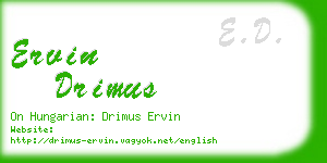 ervin drimus business card